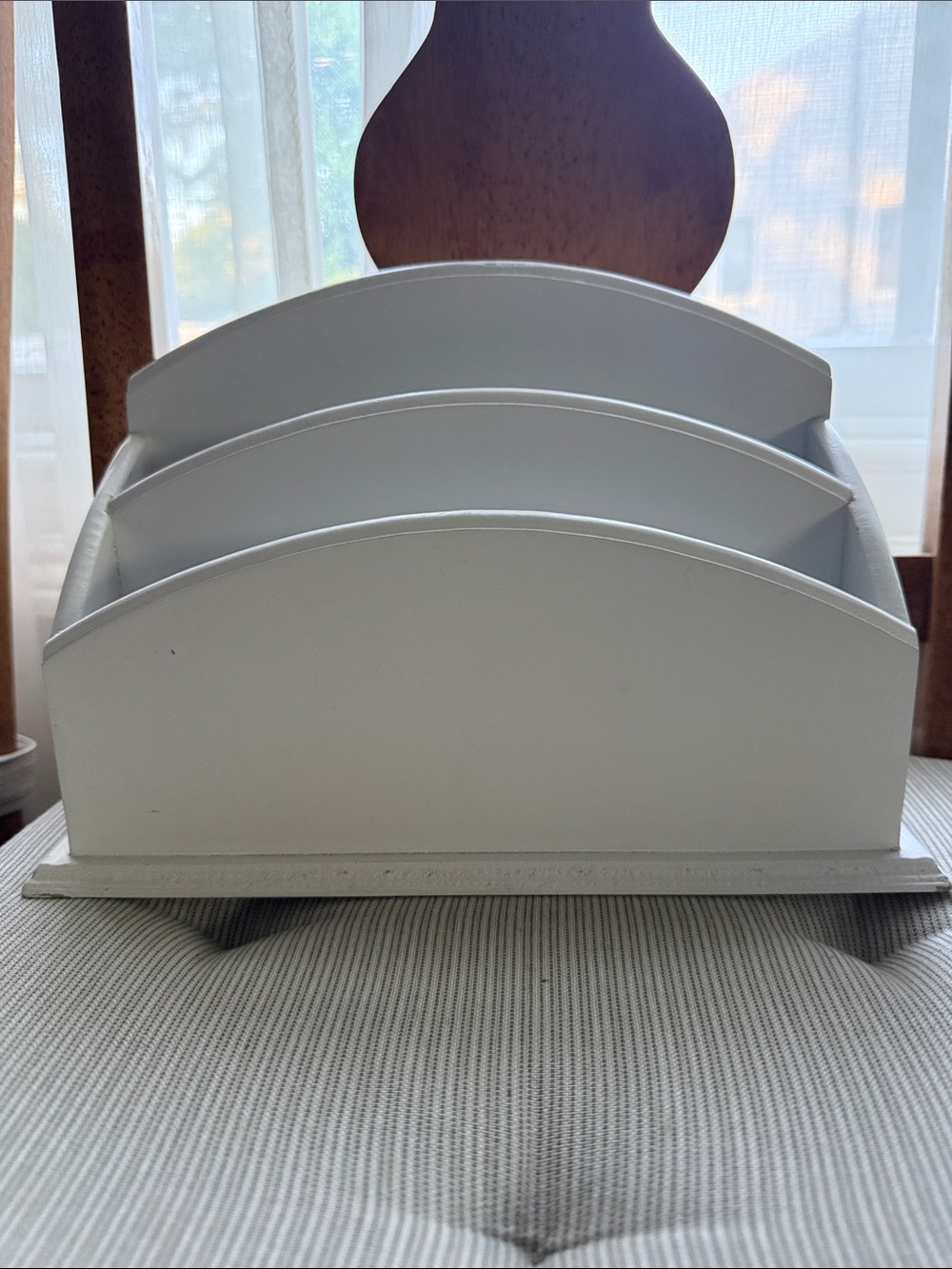 Simple White Wooden Desk Organizer for papers